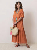 Brooklyn | Womens Boho V Neck Tiered Maxi Dress