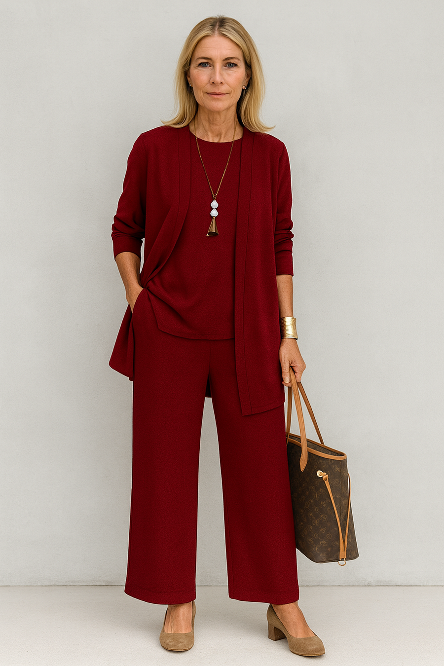 Valencia | Women's Open Front Cardigan Tank Wide Leg Set