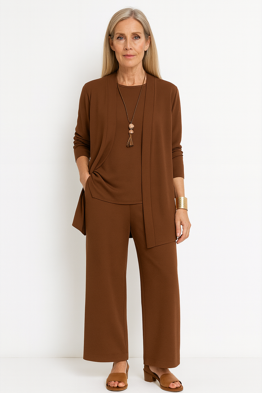 Valencia | Women's Open Front Cardigan Tank Wide Leg Set
