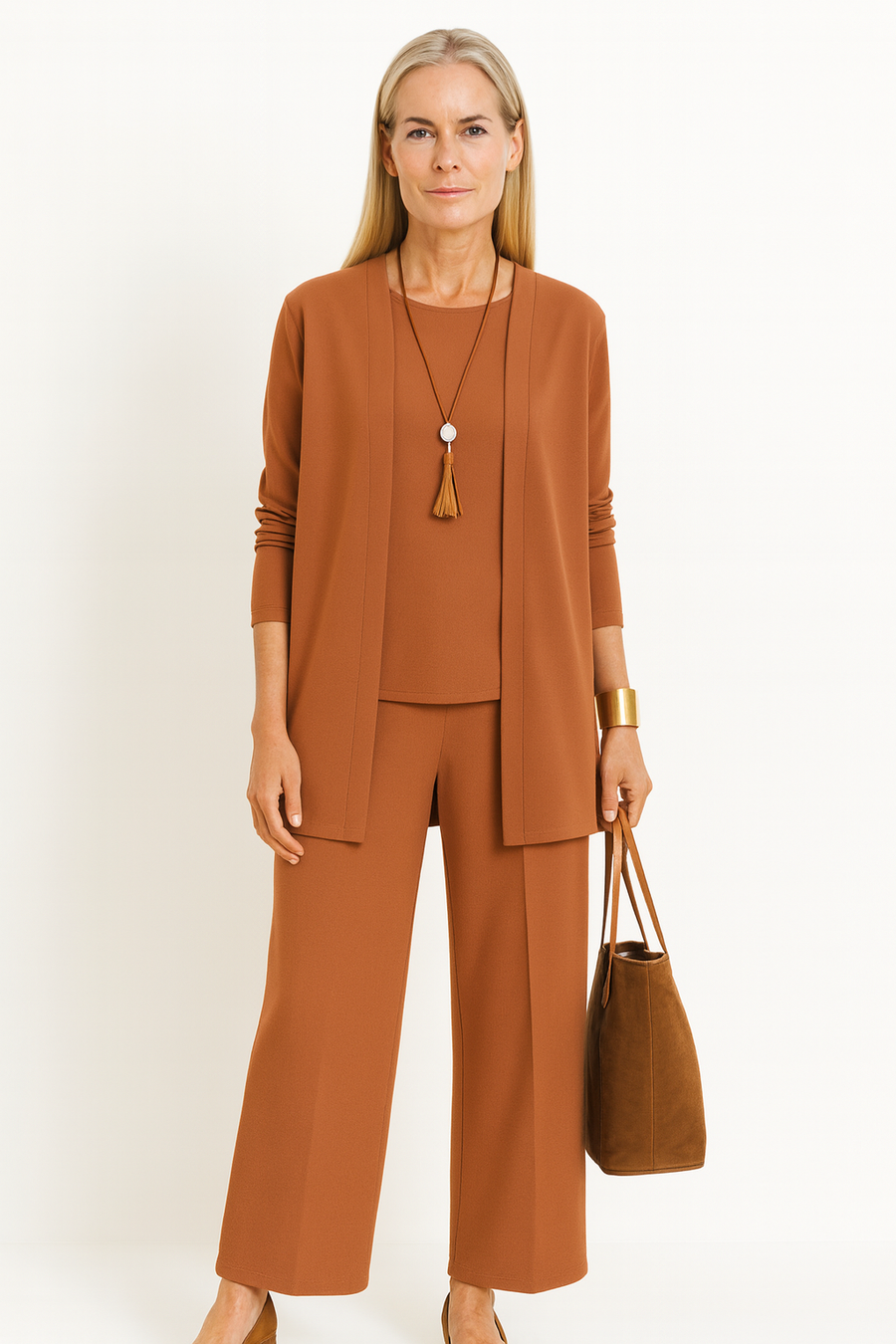 Valencia | Women's Open Front Cardigan Tank Wide Leg Set