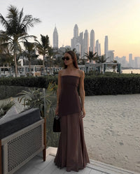 Valentina | Women's Strapless Asymmetric Maxi Dress