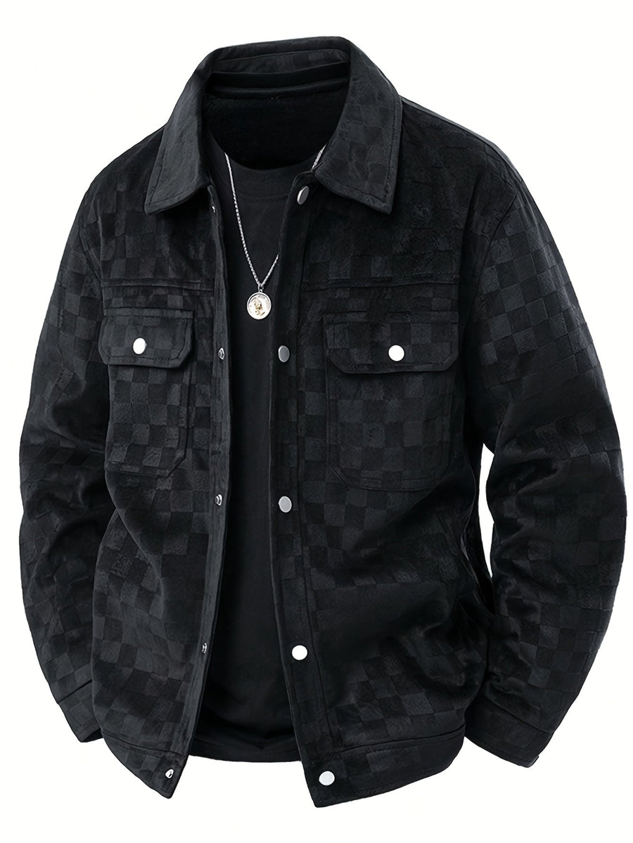 Valor | Men's Checkered Snap Button Trucker Jacket
