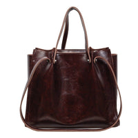 Charlotte | Vegan Leather Minimalist Contrast-Stitch Tote Bag Maroon