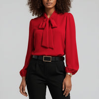 Verity | Women's Tie Neck Long Sleeve Blouse