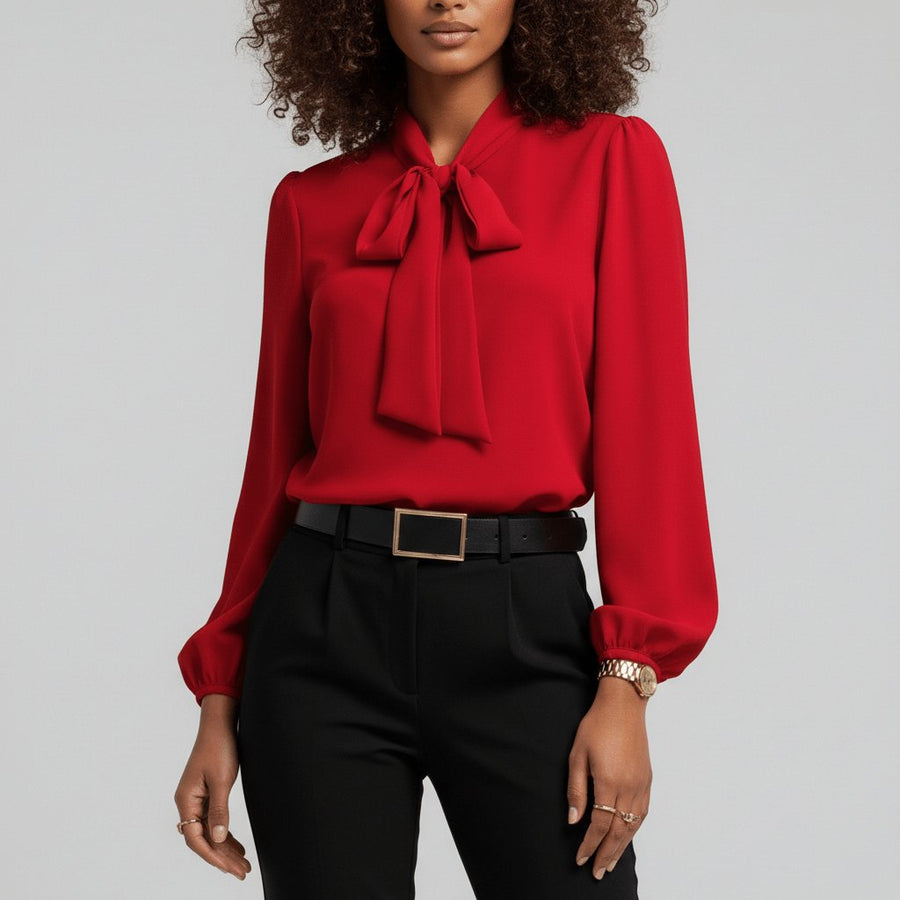 Verity | Women's Tie Neck Long Sleeve Blouse
