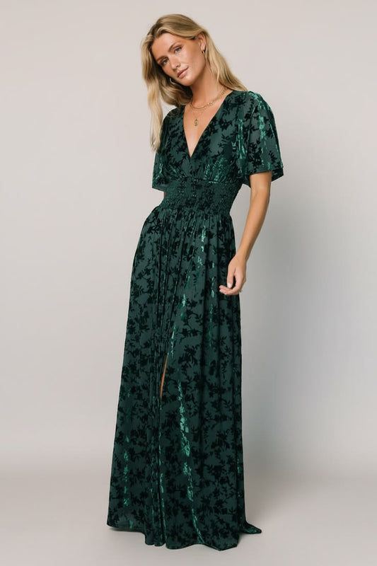 Veronica Velvet Maxi Dress Green 3Xl