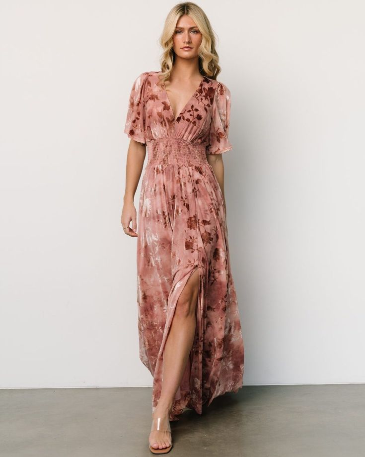 Veronica Velvet Maxi Dress Rust