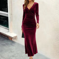 Vesperia | Women's Wrap Long Sleeve Midi Dress