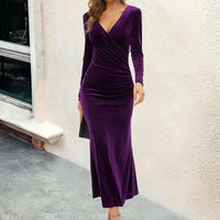 Vesperia | Women's Wrap Long Sleeve Midi Dress