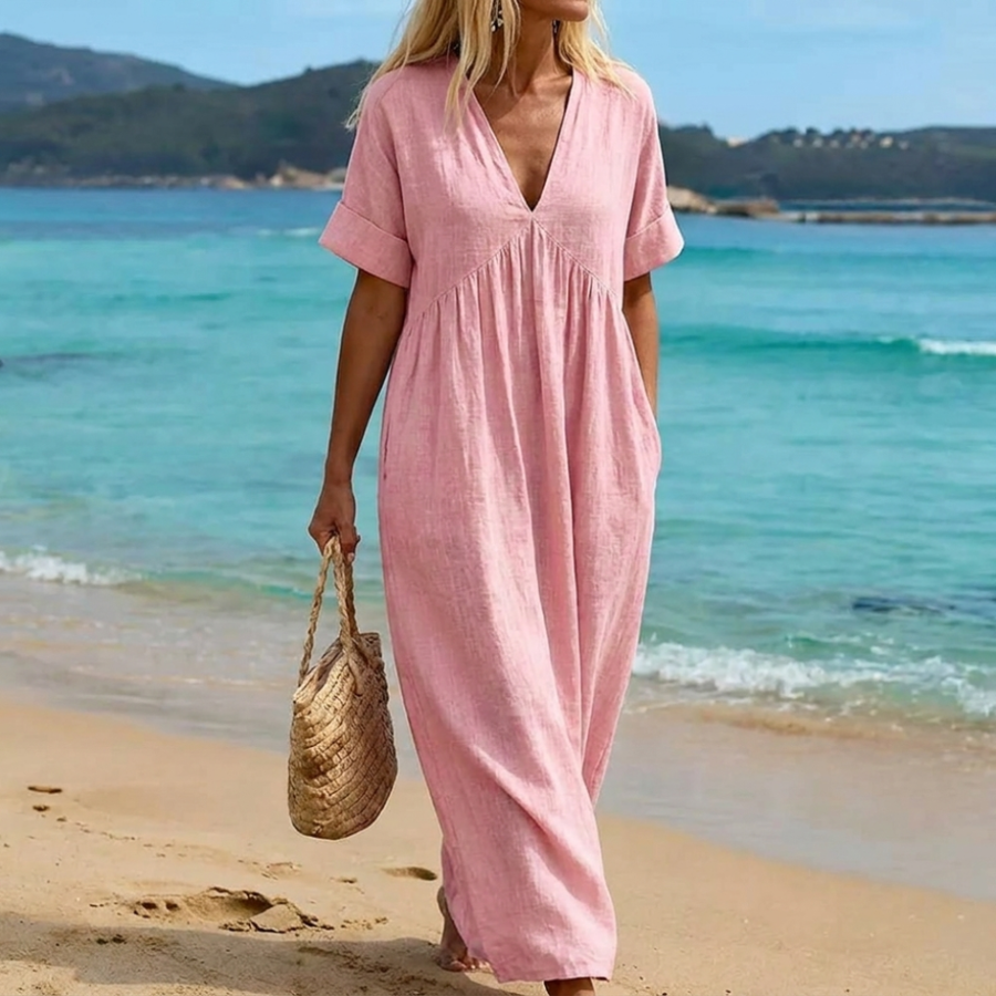 Marcelline – Linen & Cotton Maxi Dress