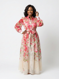 Nancy – Floral Sheer Long Sleeve Maxi Dress