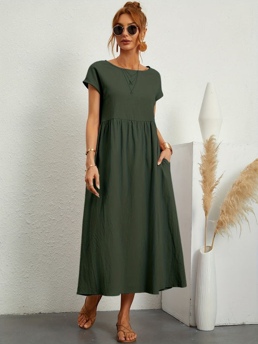 Vialette | Women's Short Sleeve Midi Dress