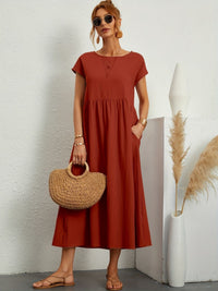 Vialette | Women's Short Sleeve Midi Dress