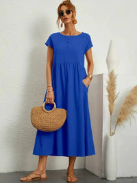Vialette | Women's Short Sleeve Midi Dress