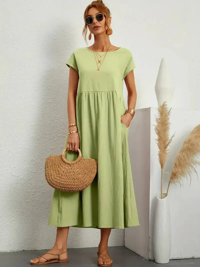 Vialette | Women's Short Sleeve Midi Dress