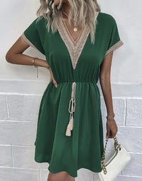Vivienne | Women's V Neck Short Sleeve Mini Dress