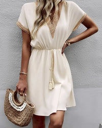 Vivienne | Women's V Neck Short Sleeve Mini Dress