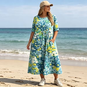 Aurora – Watercolour Floral Midi Dress
