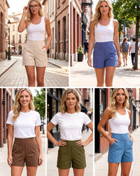 Zeni - High-Waisted Sports Shorts with Deep Pockets