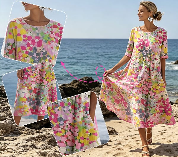 Aurora – Watercolour Floral Midi Dress