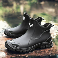 Lucas | Waterproof Boots Ankle Rain Chelsea Slip-On Outdoor Black