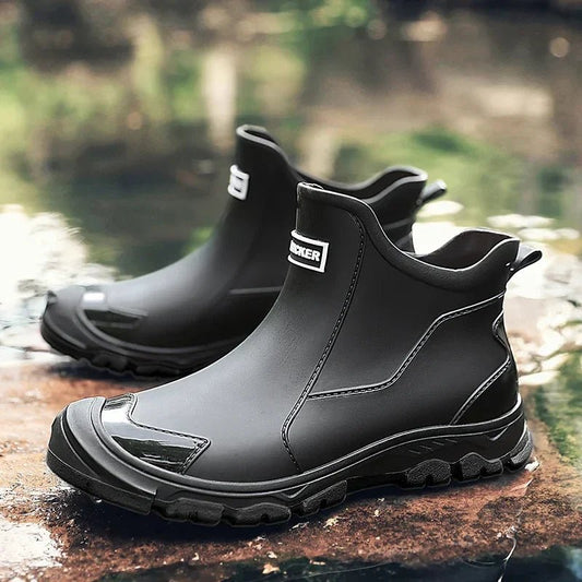 Lucas | Waterproof Boots Ankle Rain Chelsea Slip-On Outdoor Black