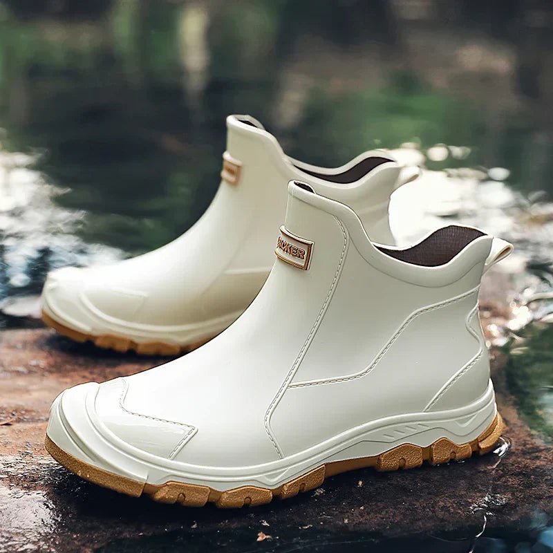 Lucas | Waterproof Boots Ankle Rain Chelsea Slip-On Outdoor Beige