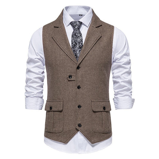 Weston | Men's Herringbone Notch Lapel Suit Vest
