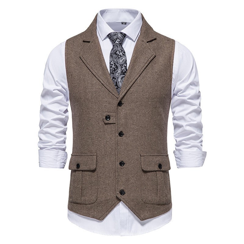 Weston | Men's Herringbone Notch Lapel Suit Vest