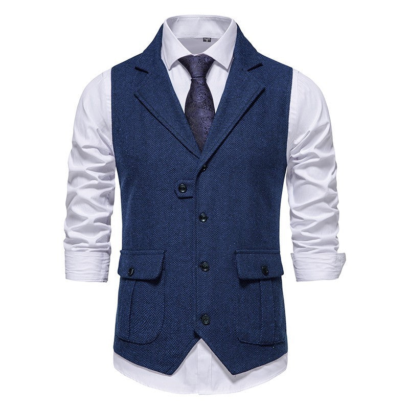 Weston | Men's Herringbone Notch Lapel Suit Vest
