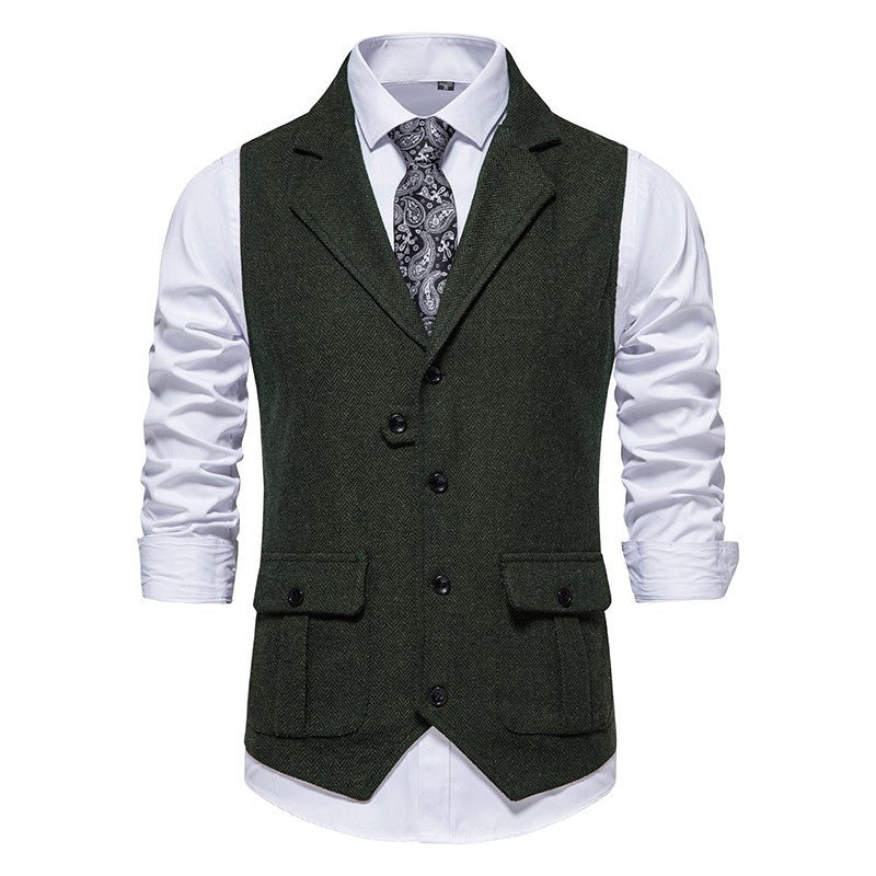 Weston | Men's Herringbone Notch Lapel Suit Vest