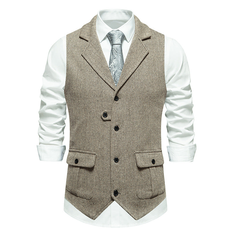 Weston | Men's Herringbone Notch Lapel Suit Vest