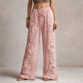 Camila | Wide Leg Pants Floral Embroidered Drawstring