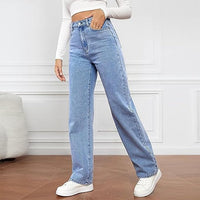 Mia | Women's High Waist Wide Leg Jeans Light Blue
