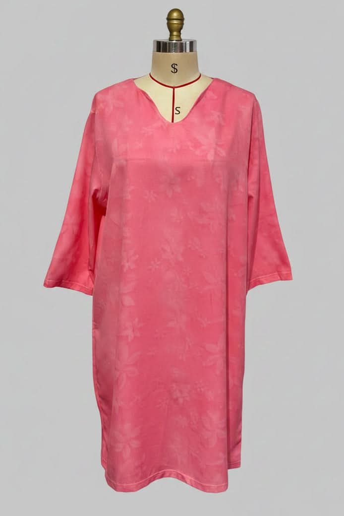 Penelope | Women's Black Floral Lace V-Neck Evening Gown Midi Dress Pink
