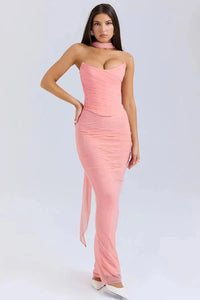 Ember Strapless Maxi Dress Peach
