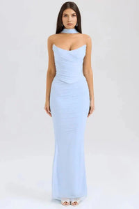 Ember Strapless Maxi Dress Light Blue