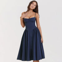 Avalon Corset Midi Dress Blue