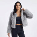 Mia | Women's Cropped Faux Fur Cardigan Jacket