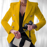 Grace | Women's Double-Breasted Blazer with Gold Buttons Yellow