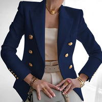 Grace | Women's Double-Breasted Blazer with Gold Buttons Navy Blue