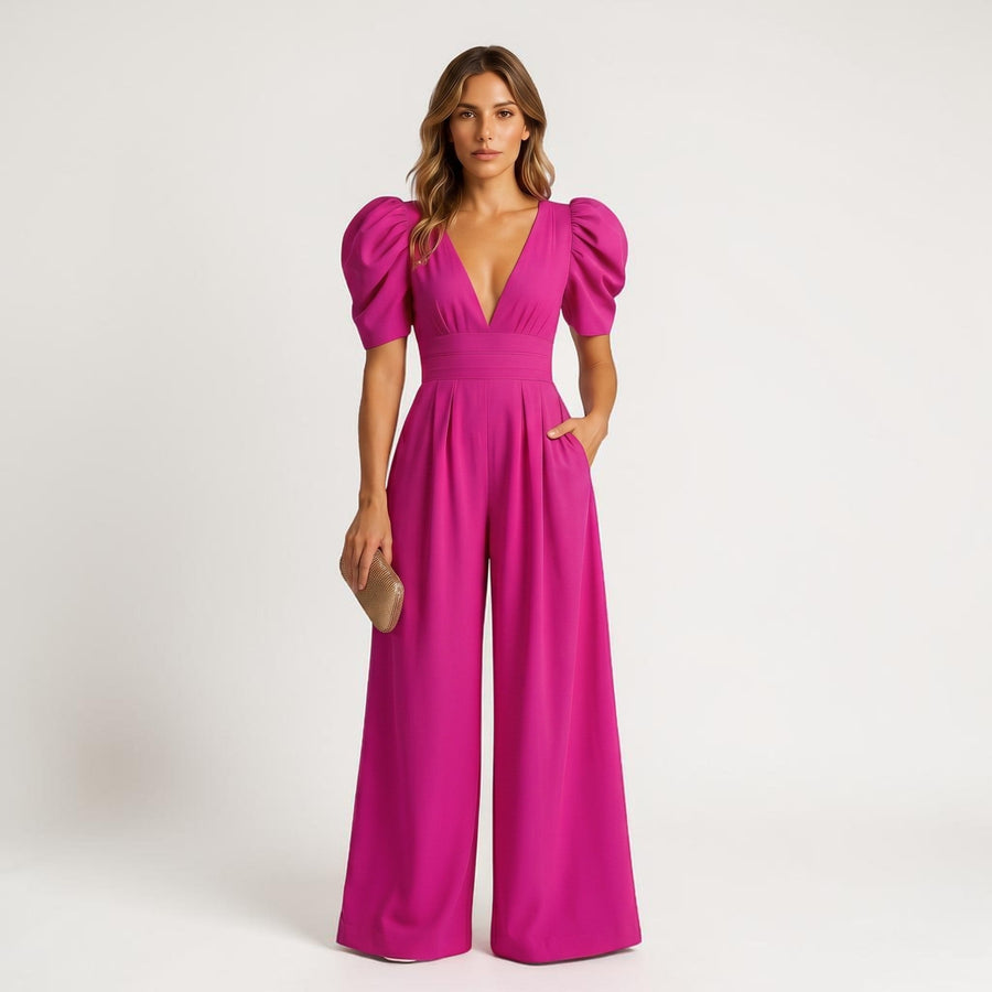 Zara Wide Leg Midi Jumpsuit Pink