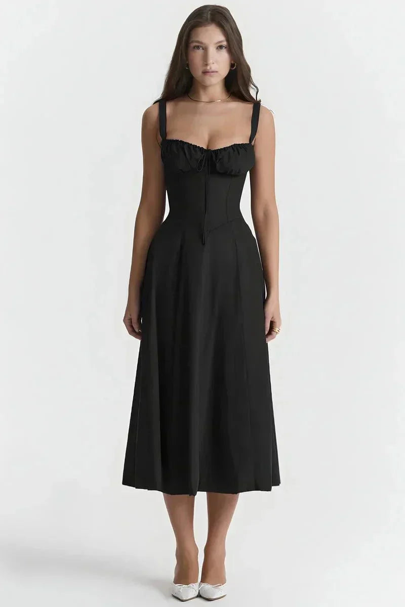 Esmae Corset Midi Dress Black Linsay
