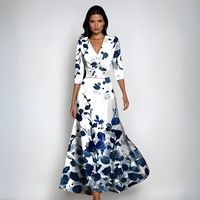 Celestine V Neck Maxi Dress Ivory Bloom