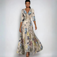 Celestine V Neck Maxi Dress Golden Grace