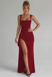 Elodie Square Neck Maxi Dress Red