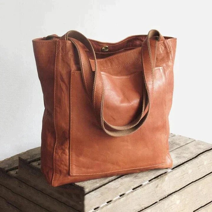 Emma | Women's Genuine Leather Spacious Shoulder Tote Bag Brown