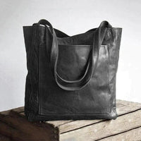 Emma | Women's Genuine Leather Spacious Shoulder Tote Bag Black