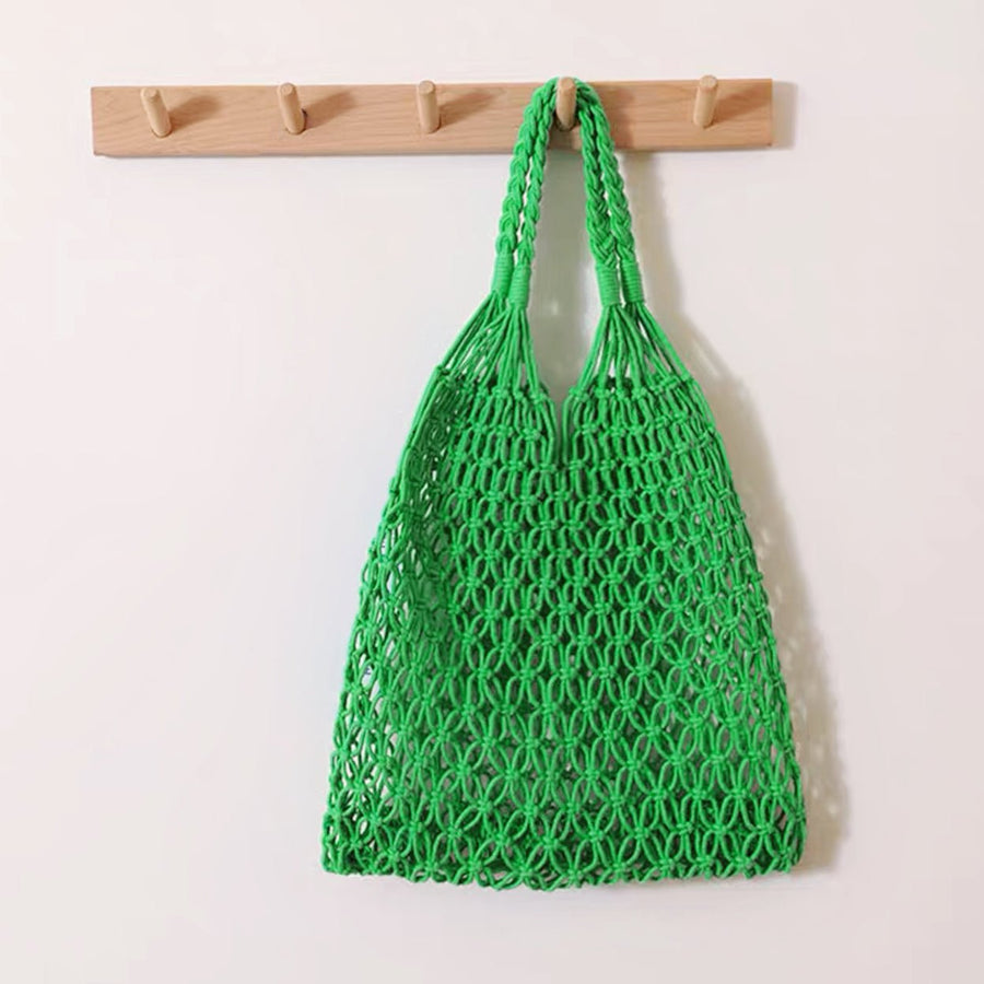 Grace | Women's Handmade Macrame Cotton Mesh Tote Bag Green