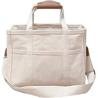 Olivia | Women's Large-Capacity Multi-Pocket Canvas Tote Bag Crossbody Beige